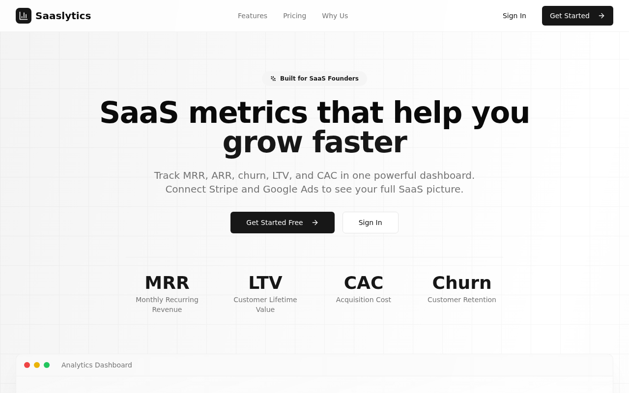 Screenshot von saaslytics.net